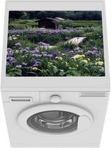 Wasmachine beschermer mat - Japanse irisbloemen - Tuin - Pad - Breedte 55 cm x hoogte 45 cm