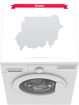 Wasmachine beschermer mat - Soedan in het grijs met een rood lint - Breedte 60 cm x hoogte 60 cm