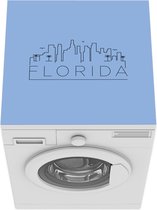 Wasmachine beschermer mat - Quote skyline Florida met een blauwe achtergrond - Breedte 60 cm x hoogte 60 cm