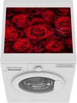 Wasmachine beschermer mat - Bloemen - Rozen - Rood - Breedte 55 cm x hoogte 45 cm