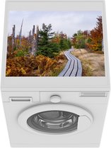 Wasmachine beschermer mat - Houten loopbrug door de natuur in het Nationaal Park Bayerischer Wald - Breedte 55 cm x hoogte 45 cm