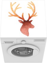 Wasmachine beschermer mat - Hert - Gewei - Waterverf - Breedte 60 cm x hoogte 60 cm