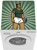 Wasmachine beschermer mat - een rugbyspeler uit Zuid Afrika - Breedte 60 cm x hoogte 60 cm