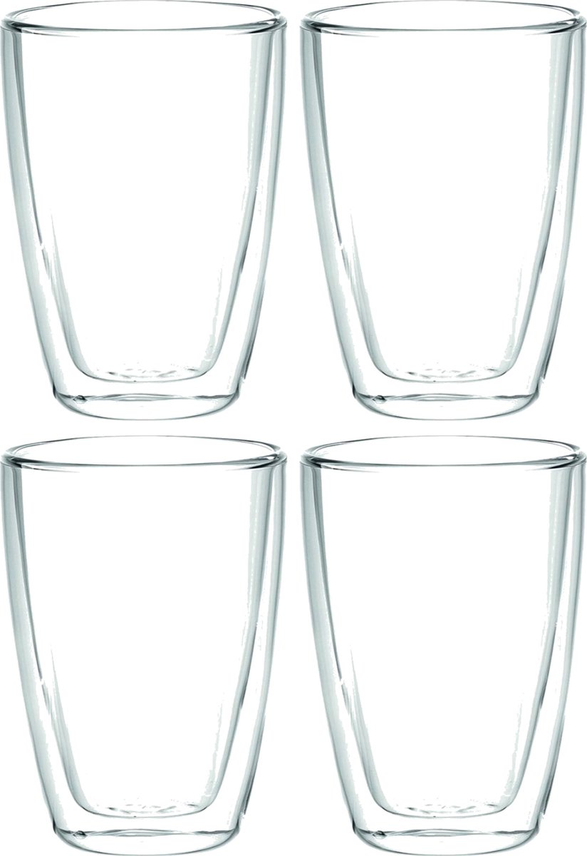 Set van 4x stuks dubbelwandige koffieglazen/theeglazen 400 ml - 40 cl