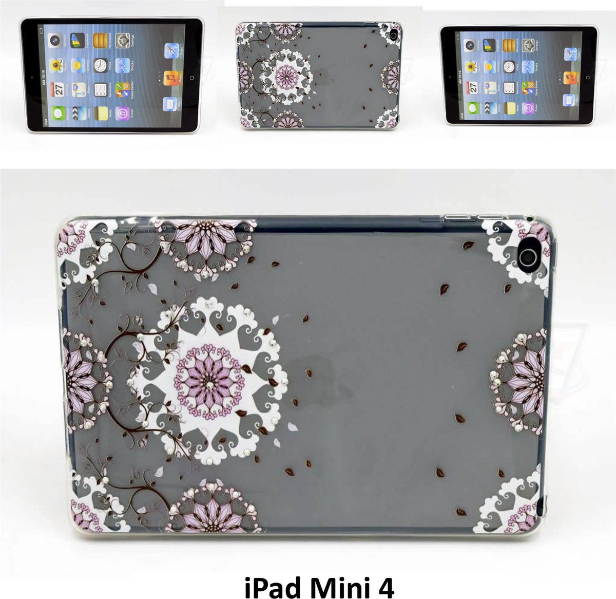 Apple iPad Mini 4 Print Achterkant - Book Case Tablethoes