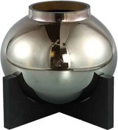PTMD Shaine Vaas - H19 x Ø20 cm - Glas - Glanzend - Grijs