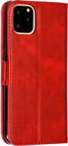 Peachy Leren Wallet Bookcase hoesje portemonnee iPhone 11 Pro Max - Rood
