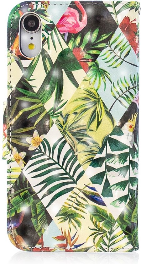 Peachy Cover Booklet case hoesje jungle bladeren design iPhone XR - Bladeren