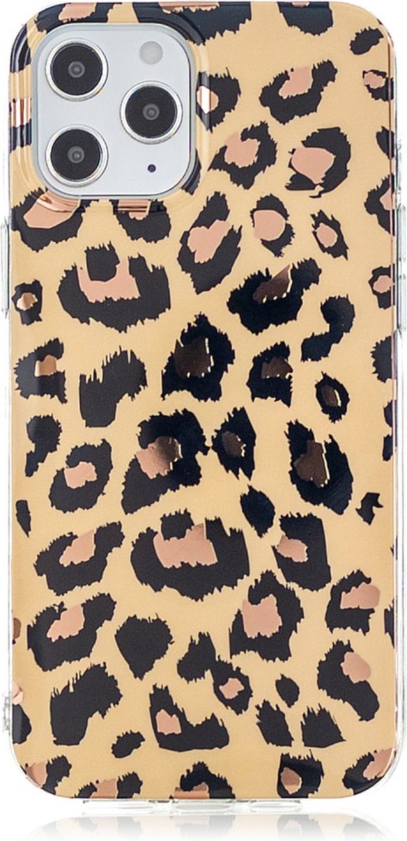 Peachy TPU luipaardenprint hoesje geschikt voor iPhone 12 Pro Max - beige