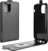Peachy Flip case kunstleer hoesje voor iPhone 12 en iPhone 12 Pro - zwart