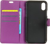 Peachy Paars wallet iPhone X XS portemonnee case lederen hoesje - Bookcase
