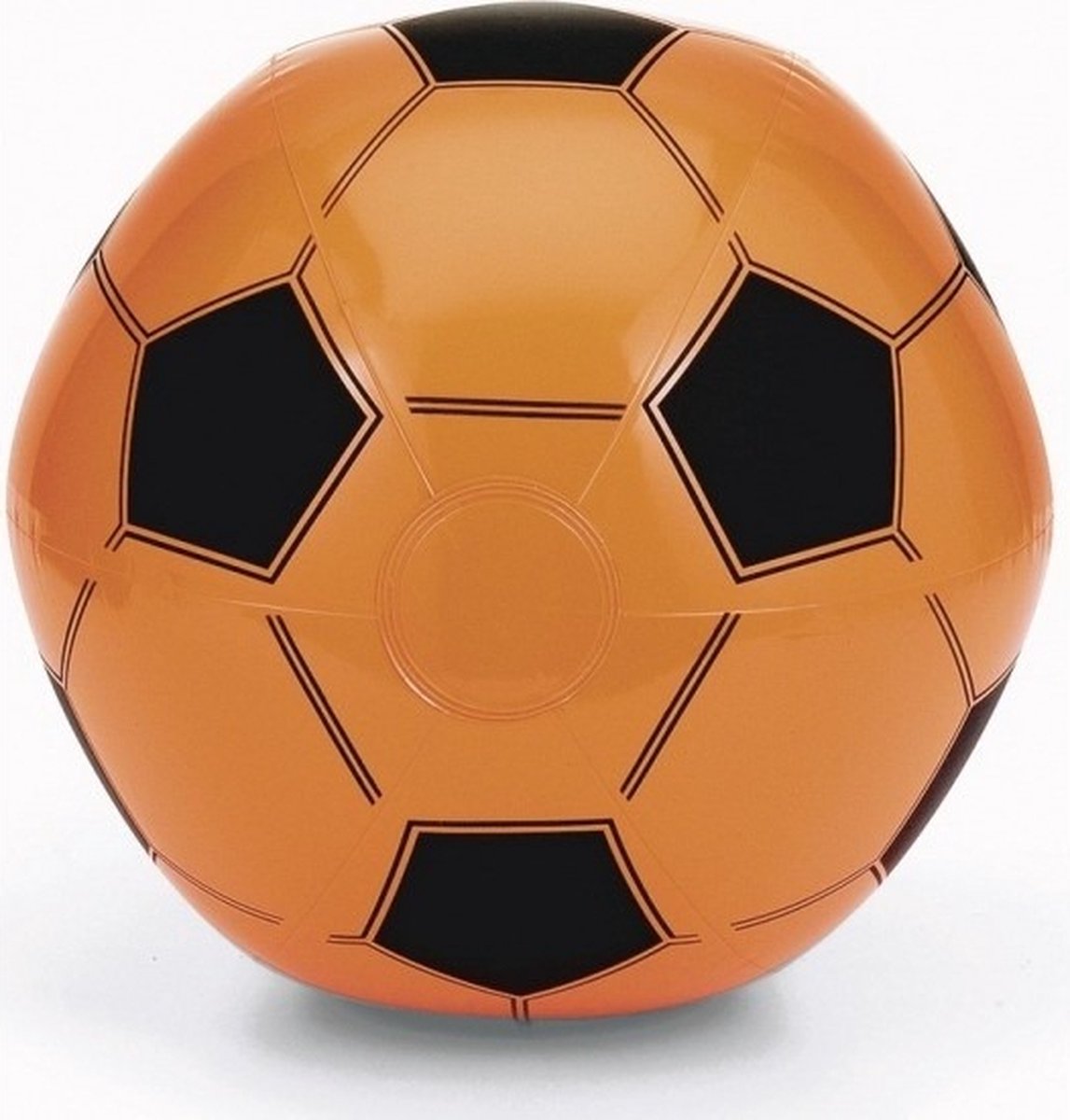 5x Opblaasbare oranje voetbal strandbal speelgoed - Strandballen - Buitenspeelgoed