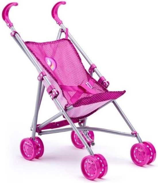 Soms gebonden nek Roze poppen buggy met eenhoorn - Kinderspeelgoed | bol.com