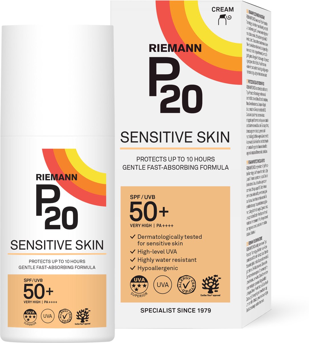 Riemann P20 Zonnebrand Sensitive Skin SPF50+ 200ML