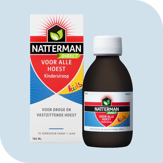 Natterman Direct Voor Alle Hoest kindersiroop - Voor droge en vastzittende hoest - Vanaf 1 jaar - Kids - Hoestdrank - Medisch hulpmiddel - 180 ml