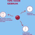 Tips voor gebruik: 1 tablet per dag, bij voorkeur innemen tijdens of na de maaltijd met water. Rode tablet.