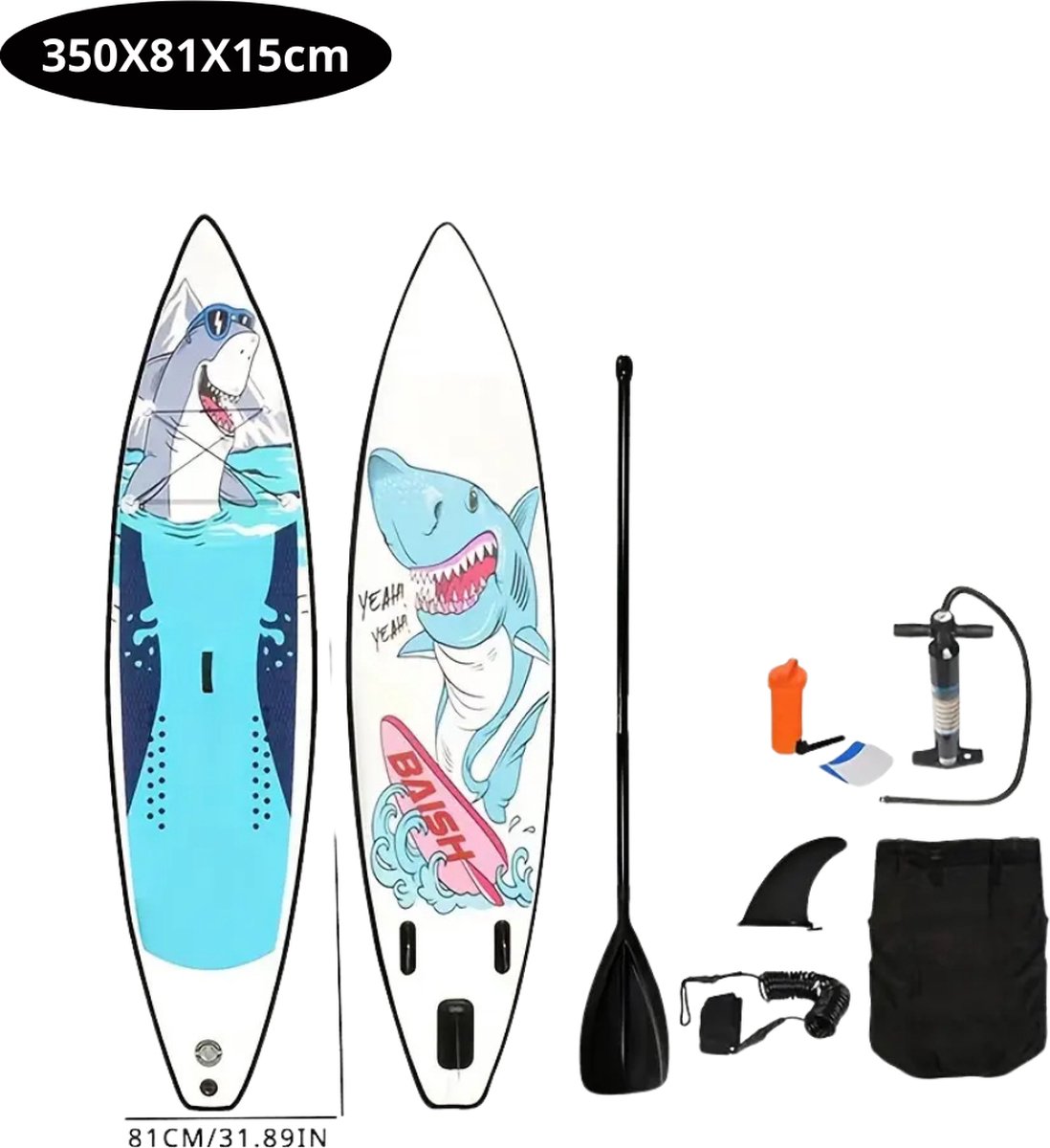 Bovista Sup Board - Opblaasbaar - Supboard - Sup Boards - Paddle - Kayak - 335cm - Megalodon