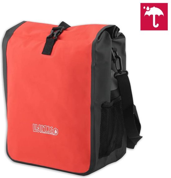Lynx Single Pannier Bag Pakaftas / Fietstas Zwart / Rood 21 L - Tarpaulin van Lynx. — afbeelding 5