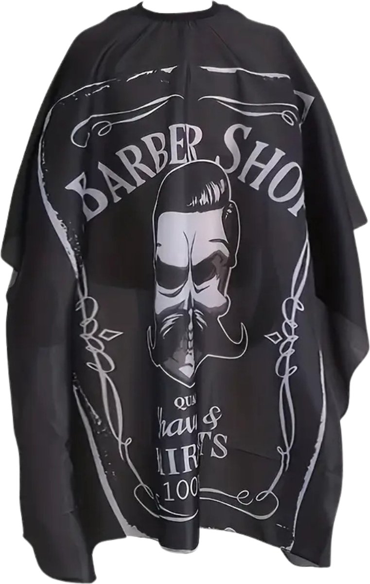 Livano Baardschort - Beard Bib - Scheerschort - Baard Cape - Kappersmantel - Kapmantel - Zwart