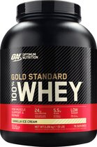 Optimum Nutrition Gold Standard 100% Whey Protein - Vanilla Ice Cream - Proteine Poeder - Eiwitshake - 71 doseringen (2270 gram)