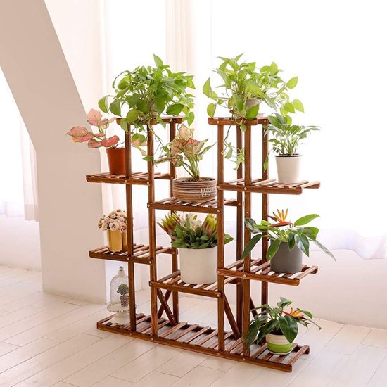 Support à plantes - Support à Plantes - Escaliers à Plantes - Meubles à plantes - Armoire à Plantes - Support à fleurs - Avec 11 couches - Bois - 115 x 25 x 116 cm