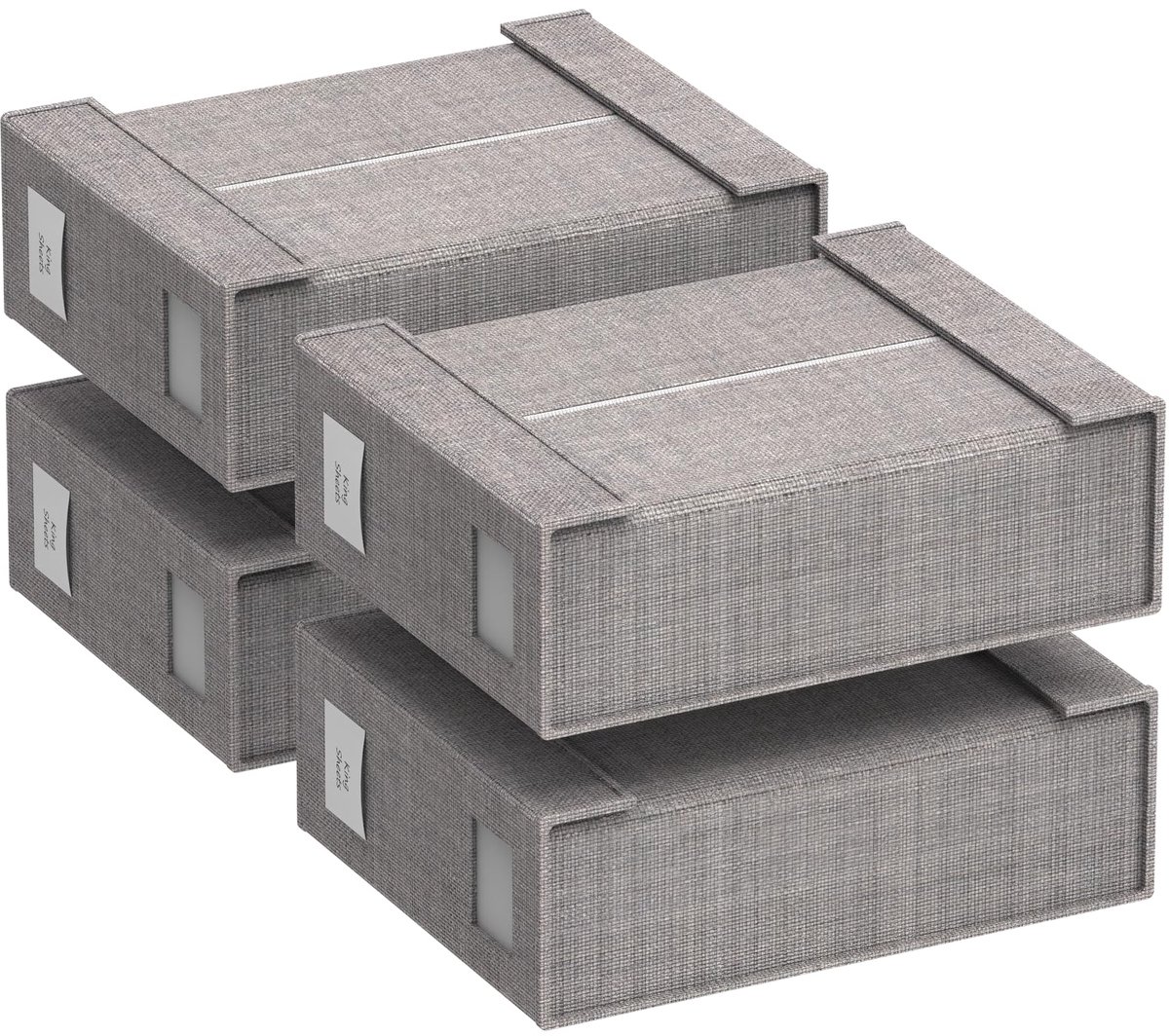 My Ninki ® Praktische Onderbed Opbergboxen Set van 4 met Transparant Venster voor Eenvoudige Toegang en Organisatie