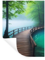 Stickers muraux - Film autocollant - Pont - Water - Rivière - Forêt - 30x40 cm - Film adhésif - Stickers muraux chambre enfant - Papier peint autocollant - Papier peint autocollant - Film autocollant