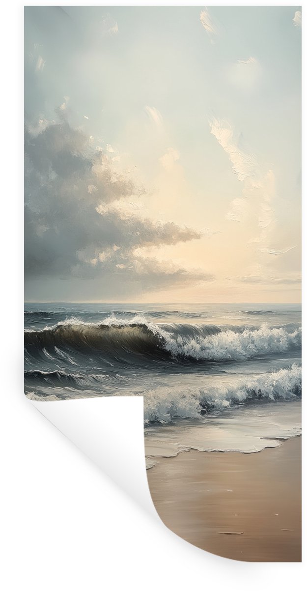 Muurstickers - Sticker Folie - Strand - Zee - Zonsondergang - 20x40 cm - Plakfolie - Muurs