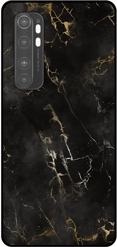 Coque Smartphonica pour Xiaomi Mi Note 10 Lite avec imprimé marbre - Coque arrière en TPU motif marbre noir - Zwart compatible avec Xiaomi MI Note 10 Lite