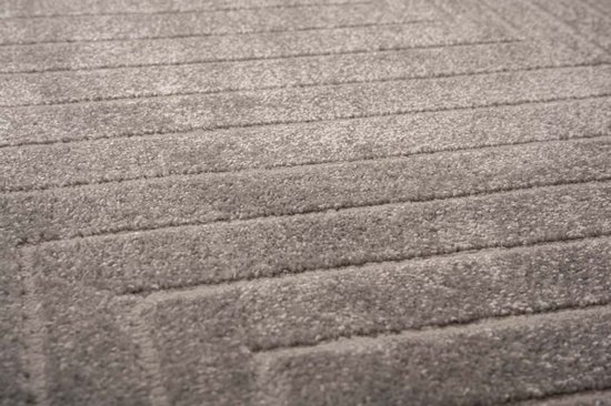 Tapis rond Scandinave - Contour Edge gris 100 cm rond