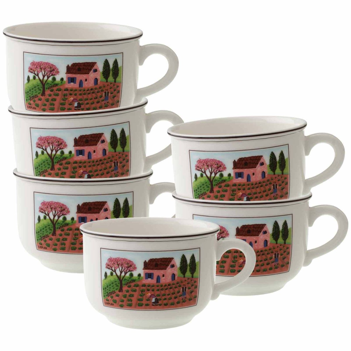 Frühstückstassen Design Naif 330 ml Set van 6