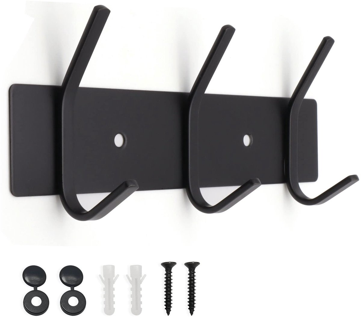 My Ninki ® Stijlvolle en Functionele Wandgarderobe met Roestvrijstalen Haken voor Elke Ruimte zwart