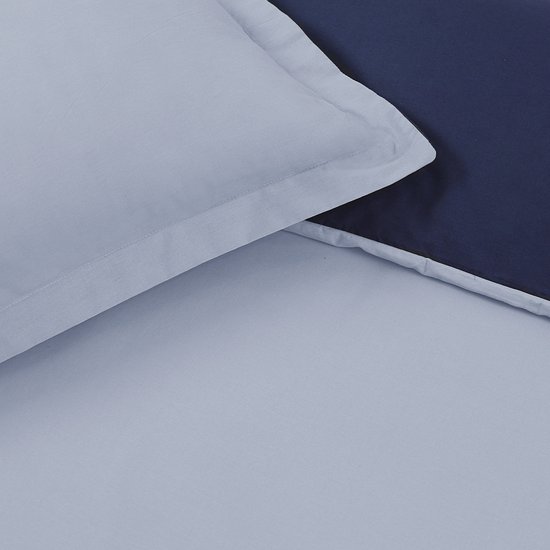 Vision - Omkeerbaar tweezijdig Dekbedovertrekset - Blauw/grijs - Eenpersoons - Dekbedovertrek 140 x 200cm met bijhorende sloop - 100% katoen van VISION — afbeelding 3