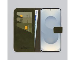 My Style Telefoonhoesje geschikt voor Samsung Galaxy S25 Hoesje | My Style Flex Wallet Bookcase Portemonnee | Pasjeshouder voor 3 Pasjes | Telefoonhoesje voor Pinpas / OV Kaart / Rijbewijs - Forest Green | Groen