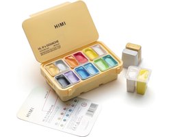 HIMI - Gouache - Twin split cups - set van 12 Metallic kleuren - 12g - Geel