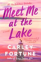 Boekomslag van 'Meet Me at the Lake' met een koppel op een pier, #1 New York Times Bestseller.