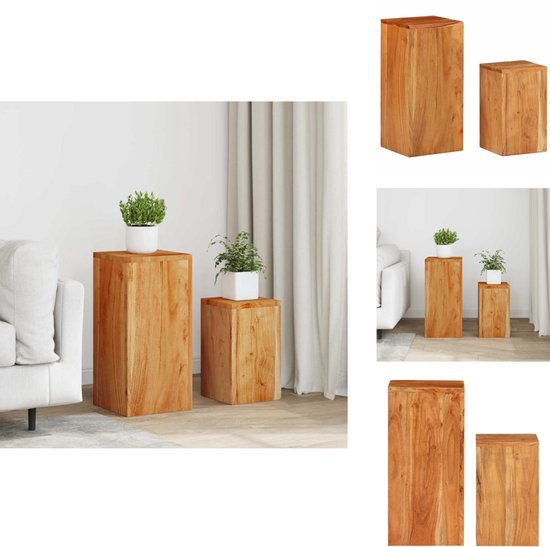 vidaXL Plantenstandaards 2 st 30x30x70 cm bewerkt hout wit