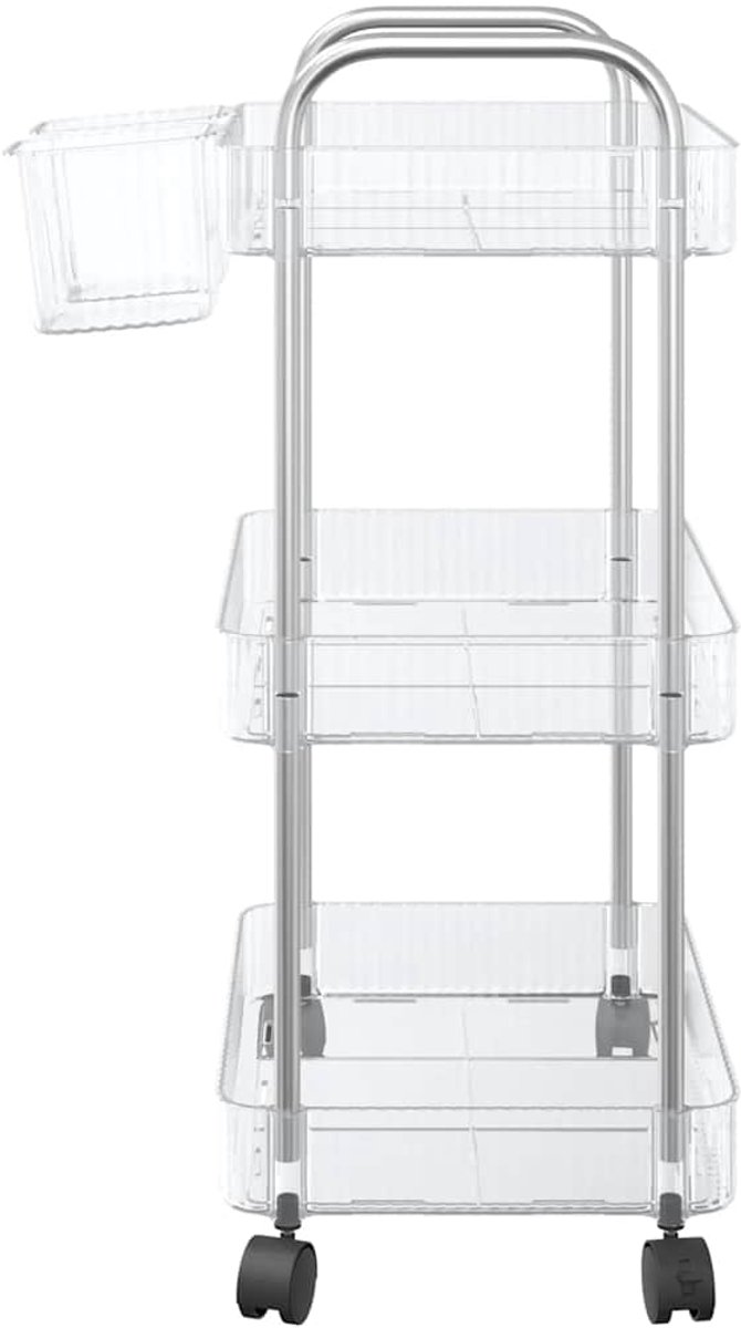 Opbergtrolley 3-laags 37x28x68 cm acryl transparant kopen? | .nl