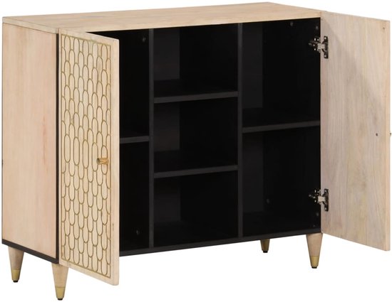 vidaXL Bijzetkast 90x33x75 cm massief mangohout, opbergkast, dressoir