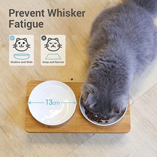 Necoichi Verhoogde kattenvoerbak groot, kat
