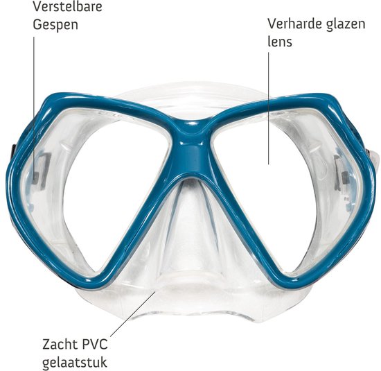 Atlantis Andros Set - Snorkelset - Duikbril - Snorkel - Volwassenen - Blauw/Zwart - 36-41