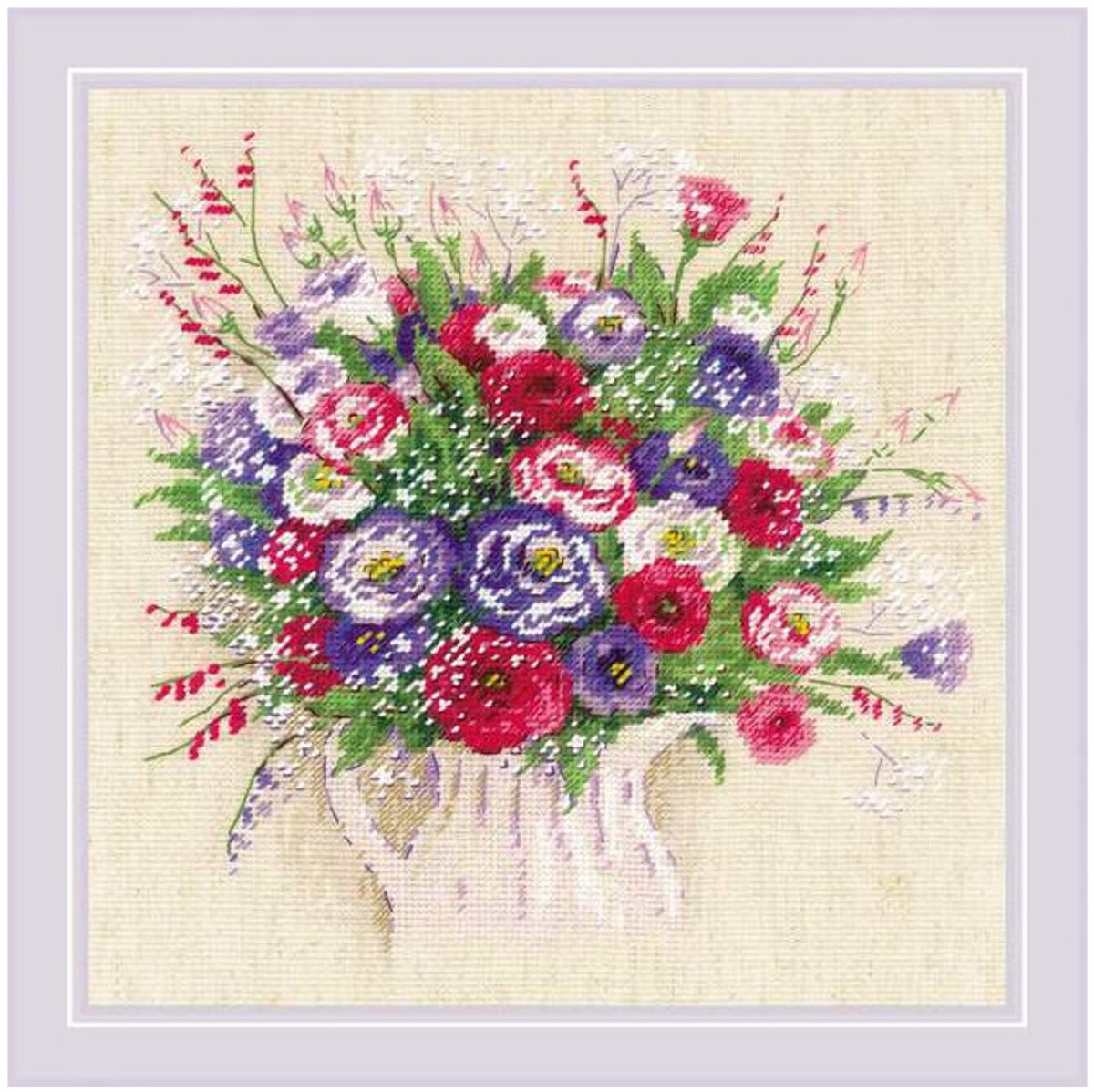 borduurpakket mooi bloemenboeket