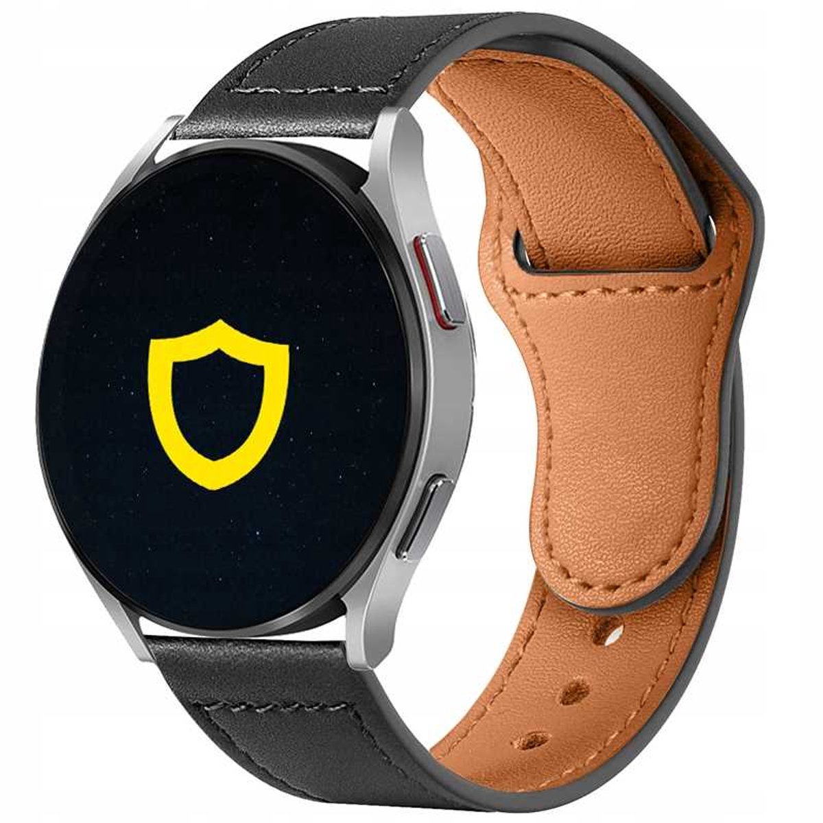Spacecase Classy Leren Horlogeband 20Mm Zwart Voor Apple Watch