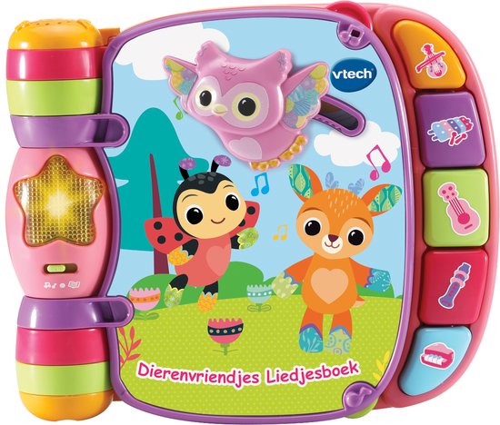 Foto: Vtech baby dierenvriendjes liedjesboek interactief speelgoed babyboekje kinderboeken roze cadeau 3 tot 36 maanden