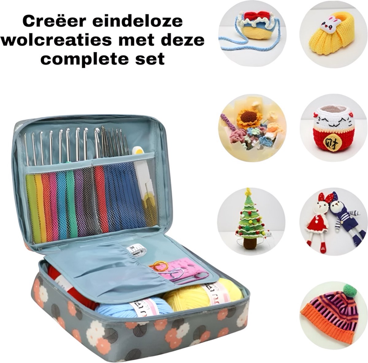 67 Delige Haaknaaldenset - Haaknaalden met Softgrip - Haakgaren - Haken voor Beginners - Haken Pakket - Haaknaalden Ergonomisch - Inclusief Wol en Schaar — afbeelding 2