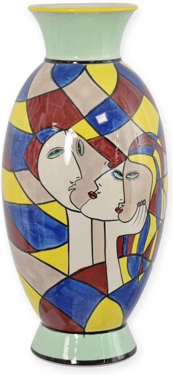 Porseleinen vaas - Vaas - Picasso stijl - 45,3 cm hoog