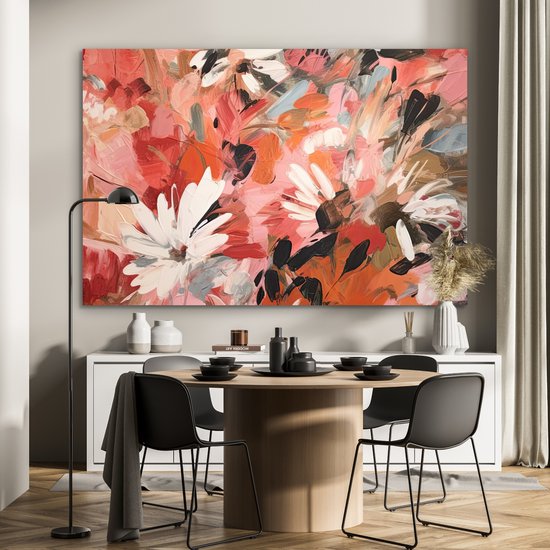 Tableau aluminium 180x120 cm - Décoration murale métal - Fleurs - Art - Abstrait - Peinture - Décoration murale métal salon - Décoration industrielle - Photo sur dibond - Accessoires industriels chambre