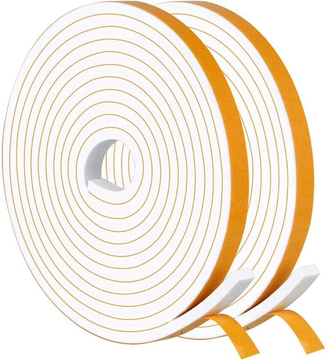 Zelfklevende afdichtingstape 6 mm x 3 mm x 20 m - schuimrubberen afdichting voor deuren en ramen - geluidsisolatie - set van 2 rollen