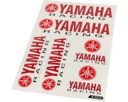 Sticker Set Sponsor Yamaha Racing - Rood - 6 Delig - 33x22cm