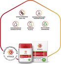 Vitals Astamax 6 mg verpakking en potje met softgels. Kwaliteitsgarantie ISO 22000 gecertificeerd.